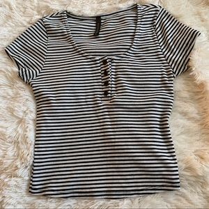 cropped striped t shirt